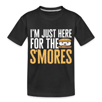 S'more Campfire Marshmallow Camping - Kids' Premium Organic T-Shirt - black - Front