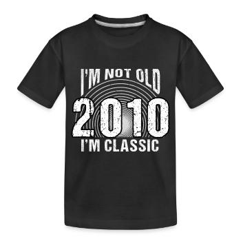 Ich bin nicht alt, ich bin klassisch , Jahrgang 2010 Retro 14 - Kinder Premium Bio T-Shirt - Schwarz - Vorne
