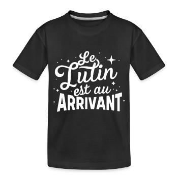 Le lutin est au arrivant - T-shirt bio Premium Enfant - noir - Devant