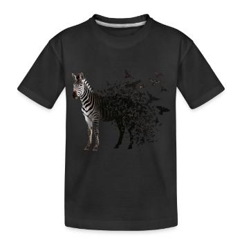 Zebra - Kinder Premium Bio T-Shirt - Schwarz - Vorne