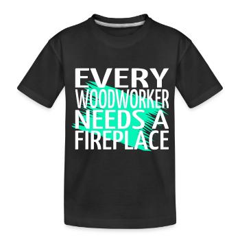 best blogger construction carpenter woodworker - Kinder Premium Bio T-Shirt - Schwarz - Vorne