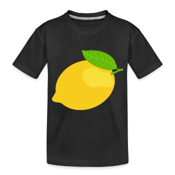 Zitrone - Kinder Premium Bio T-Shirt - Schwarz - Vorne