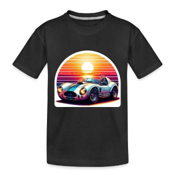 Oldtimer Sonnenuntergang - Kinder Premium Bio T-Shirt - Schwarz - Vorne