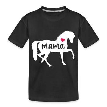 Pferd Mama Muttertag Hemd Mama Liebhaber Geschenk niedlich - Kinder Premium Bio T-Shirt - Schwarz - Vorne
