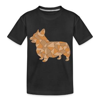 CORGI geometric - Kids' Premium Organic T-Shirt - black - Front