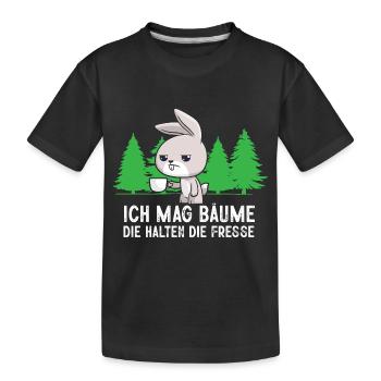 Ich Mag Bäume Die Halten Die Fresse - Kinder Premium Bio T-Shirt - Schwarz - Vorne