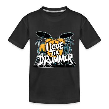 J’adore le batteur - j’adore la batterie - T-shirt bio Premium Enfant - noir - Devant