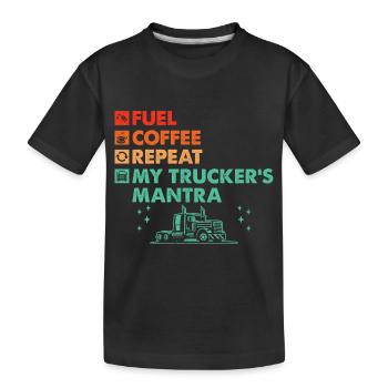 Trucker Driving Dad Trucker Father Truck Driver - Kids' Premium Organic T-Shirt - black - Front