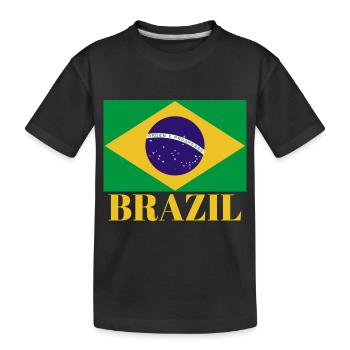 Vintage Es ist in meiner DNA Brasilien Flagge BRASILIEN BRASILIEN - Kinder Premium Bio T-Shirt - Schwarz - Vorne