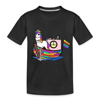 Licornes arc-en-ciel Sailors Rainbow drapeau - T-shirt bio Premium Enfant - noir - Devant