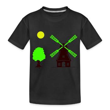 Arbre du moulin à vent - T-shirt bio Premium Enfant - noir - Devant
