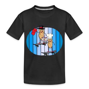 Peanuts Birthday Birthday Greetings Cake Heart - Kids' Premium Organic T-Shirt - black - Front