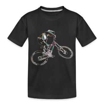 MTB downhill - Kids' Premium Organic T-Shirt - black - Front