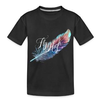 FLY HIGH - Kids' Premium Organic T-Shirt - black - Front