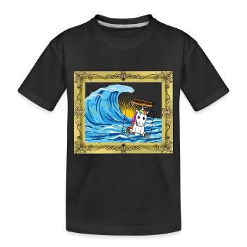 Unicorn Birthday Greetings Birthday Message in a Bottle - Kids' Premium Organic T-Shirt - black - Front