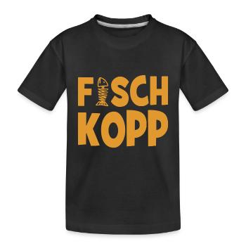 Fischkopp Fisch Fischkopf Küste Angler Fischer - Kinder Premium Bio T-Shirt - Schwarz - Vorne