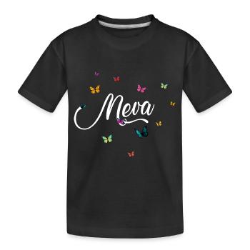 MEVA - Nom de fille avec des papillons colorés - T-shirt bio Premium Enfant - noir - Devant