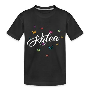 KALEA - Nom de fille avec des papillons colorés - T-shirt bio Premium Enfant - noir - Devant