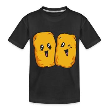 Chicken Nugget Liebhaber Chicken Nuggets - Kinder Premium Bio T-Shirt - Schwarz - Vorne