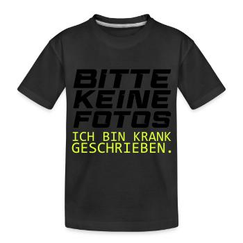 bitte keine fotos - Kinder Premium Bio T-Shirt - Schwarz - Vorne