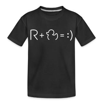 R + Ente = Rente = Glücks-Formel, Gleichung - Kinder Premium Bio T-Shirt - Schwarz - Vorne