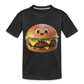 Glücklich Burger - Kinder Premium Bio T-Shirt - Schwarz - Vorne