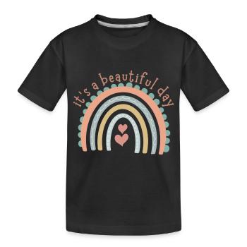 Rainbow Collection - Kids' Premium Organic T-Shirt - black - Front