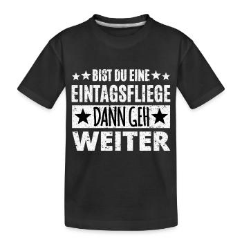 Spruch Eintagsfliege - Kinder Premium Bio T-Shirt - Schwarz - Vorne
