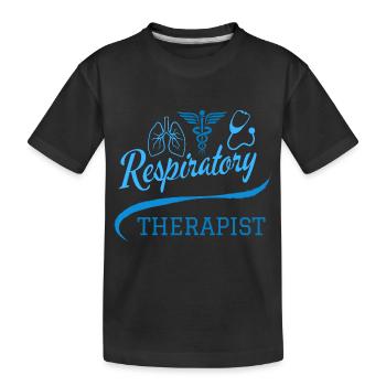 Atemtherapeut Blaue Medizinsymbole - Kinder Premium Bio T-Shirt - Schwarz - Vorne