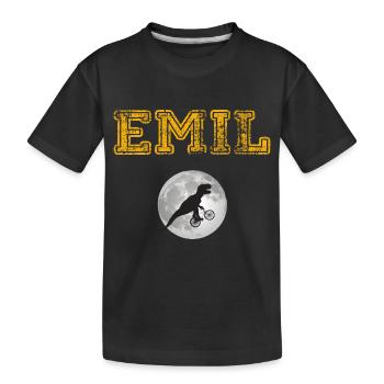 EMIL - Beau prénom de garçon avec dinosaure - T-shirt bio Premium Enfant - noir - Devant