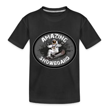 FANTASTISCHES SNOWBOARD - Kinder Premium Bio T-Shirt - Schwarz - Vorne