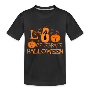 pumpkin celebrate halloween - Kids' Premium Organic T-Shirt - black - Front