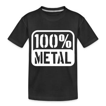 100% Heavy Metal Musique Timbre Texte Logo - T-shirt bio Premium Enfant - noir - Devant