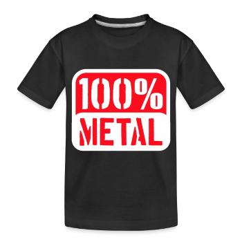 100% Heavy Metal Musique Timbre Texte Logo - T-shirt bio Premium Enfant - noir - Devant