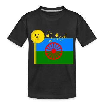 Roma Flagge - Kinder Premium Bio T-Shirt - Schwarz - Vorne