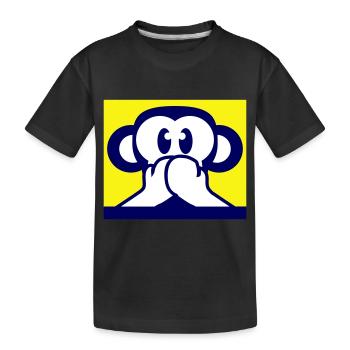 3 Wise Monkeys Speak Nothing Talk Keeps Mouth Shut - Kids' Premium Organic T-Shirt - black - Front