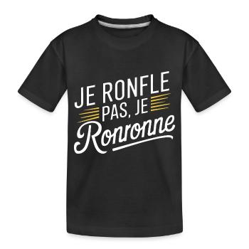 Je ronfle pas, je ronronne - T-shirt bio Premium Enfant - noir - Devant