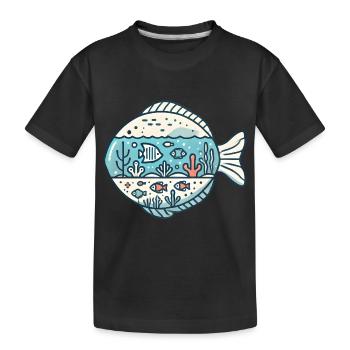 Fisch - Kinder Premium Bio T-Shirt - Schwarz - Vorne