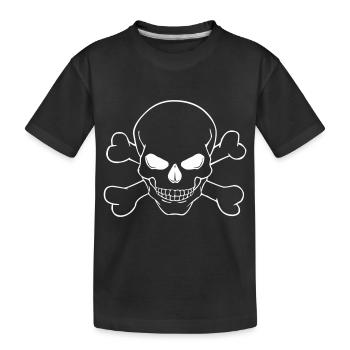 Skull - Kinder Premium Bio T-Shirt - Schwarz - Vorne