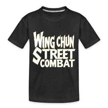 Wing Chun street combat shirt tough - Kids' Premium Organic T-Shirt - black - Front