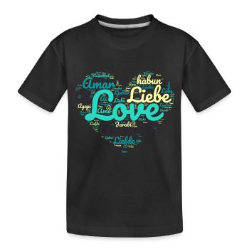 Erfolg Liebe Herz Schema Pacific - Kinder Premium Bio T-Shirt - Schwarz - Vorne