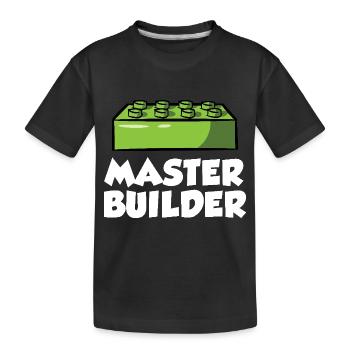 Brick Builder Brick Building Master Builder - Kids' Premium Organic T-Shirt - black - Front