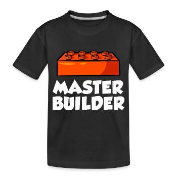 Brick Builder Brick Building Master Builder - Kids' Premium Organic T-Shirt - black - Front