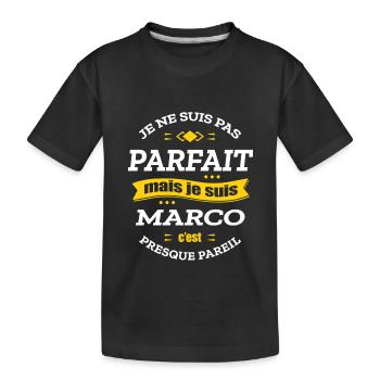 MARCO PARFAIT - PRENOM MARCO - T-shirt bio Premium Enfant - noir - Devant