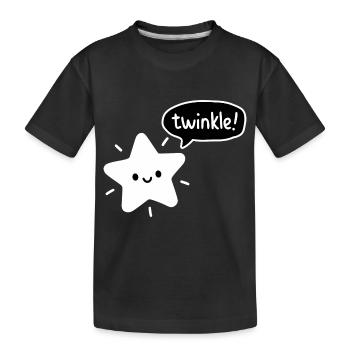 Funkeln! - Niedlicher Stern Kawaii - Kinder Premium Bio T-Shirt - Schwarz - Vorne