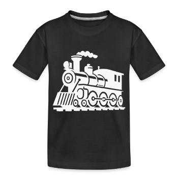 Train locomotive - Kids' Premium Organic T-Shirt - black - Front