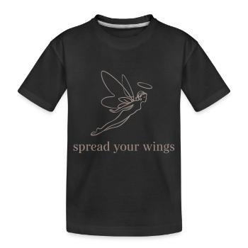 Spread Your Wings Angelic Design - Kinder Premium Bio T-Shirt - Schwarz - Vorne