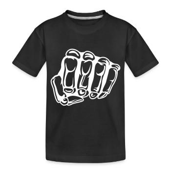 skull fist - Kids' Premium Organic T-Shirt - black - Front