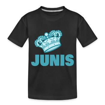 Geschenk für Junis - Kinder Premium Bio T-Shirt - Schwarz - Vorne