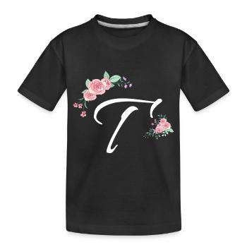 Brief und Blumen - Kinder Premium Bio T-Shirt - Schwarz - Vorne